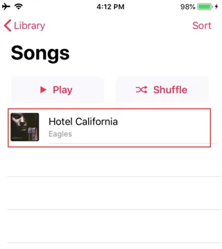 Sincronizzazione della musica su un iPhone per Enjox (passo 6)