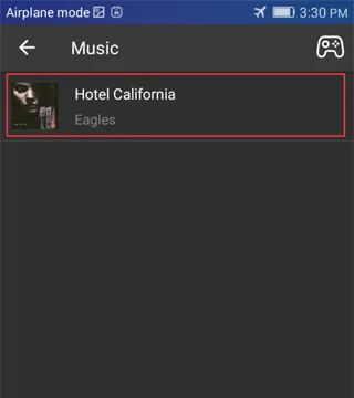 Cartella della musica sincronizzata mostrata nell'app Enjox Remote su Android (passo 3)